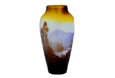 エミール・ガレ山水風景文花瓶